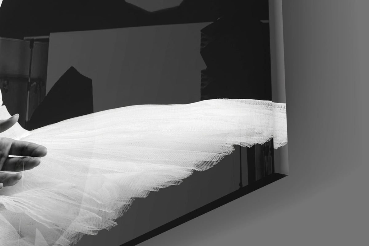 Black and White Tutu Ballerina Glass Wall Art – view 7