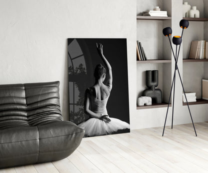 Black and White Tutu Ballerina Glass Wall Art – view 5