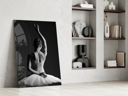 Black and White Tutu Ballerina Glass Wall Art – view 6