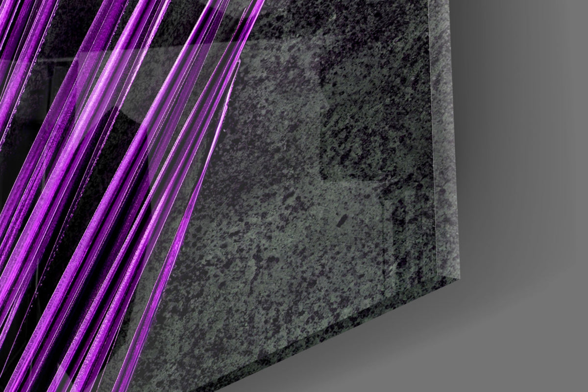 Bright Purple Areca Palm Frond Botanical Glass Wall Art – view 7