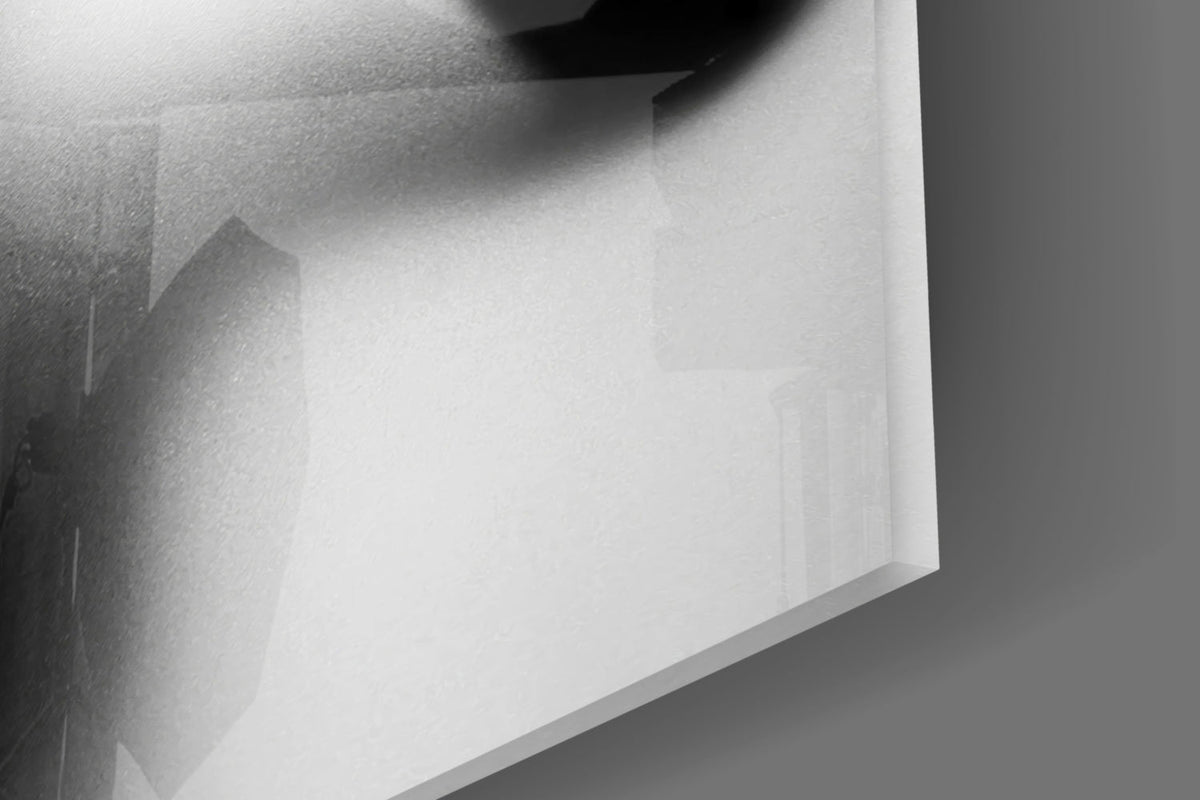 Monochrome Shadow Hands Silhouette Glass Wall Art – view 7