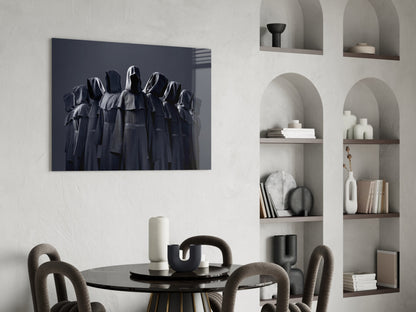 Hooded Figures in Shadow Dark Fantasy Glass Wall Art – view 5