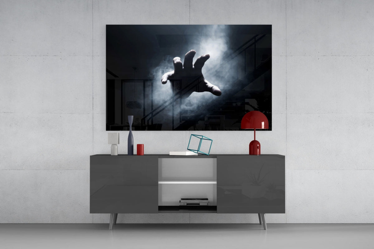 Fear Reaching Hand Cinematic Horror Glass Wall Art – view 8