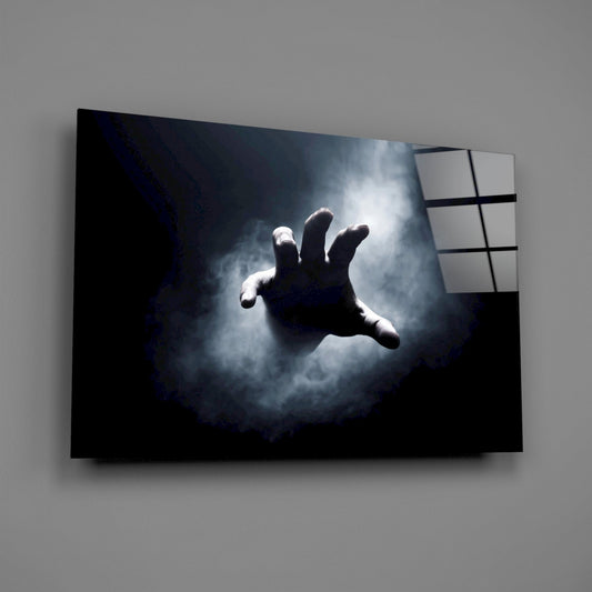 Fear Reaching Hand Cinematic Horror Glass Wall Art – view 2