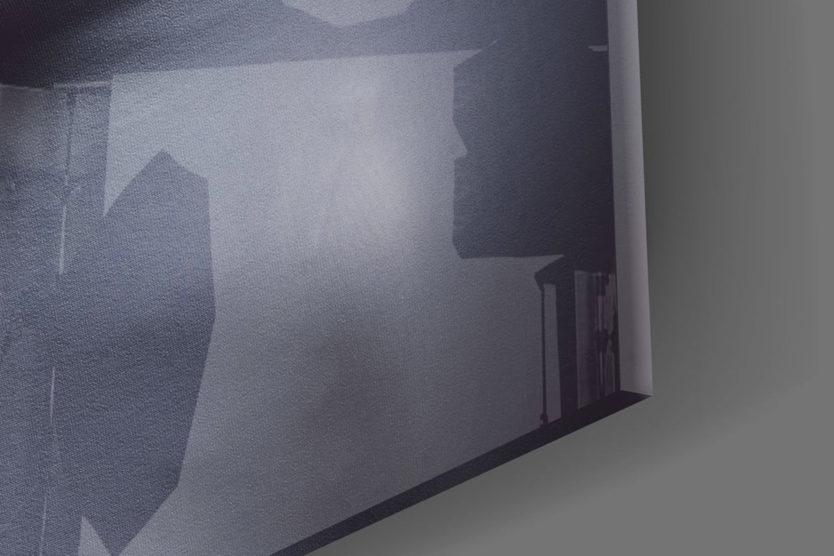Ghostly Face Pressing Through Fabric Glass Wall Art – view 7