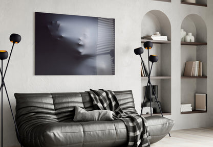 Ghostly Face Pressing Through Fabric Glass Wall Art – view 4