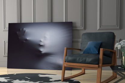 Ghostly Face Pressing Through Fabric Glass Wall Art – view 6