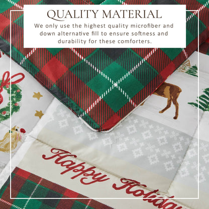 Reversible Holiday and Lodge Comforter and Sham Set – Odette Collection – view 56