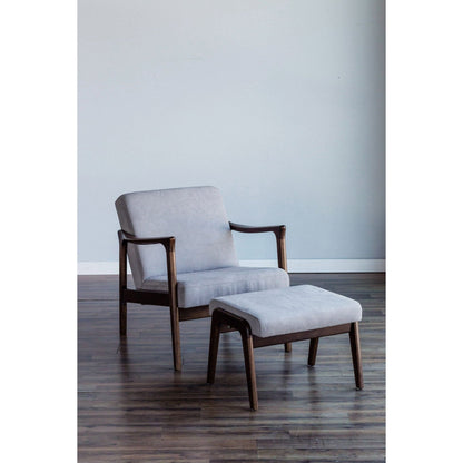 Zephyr Solid Wood Lounge Chair with Light Gray Fabric Seat – view 8