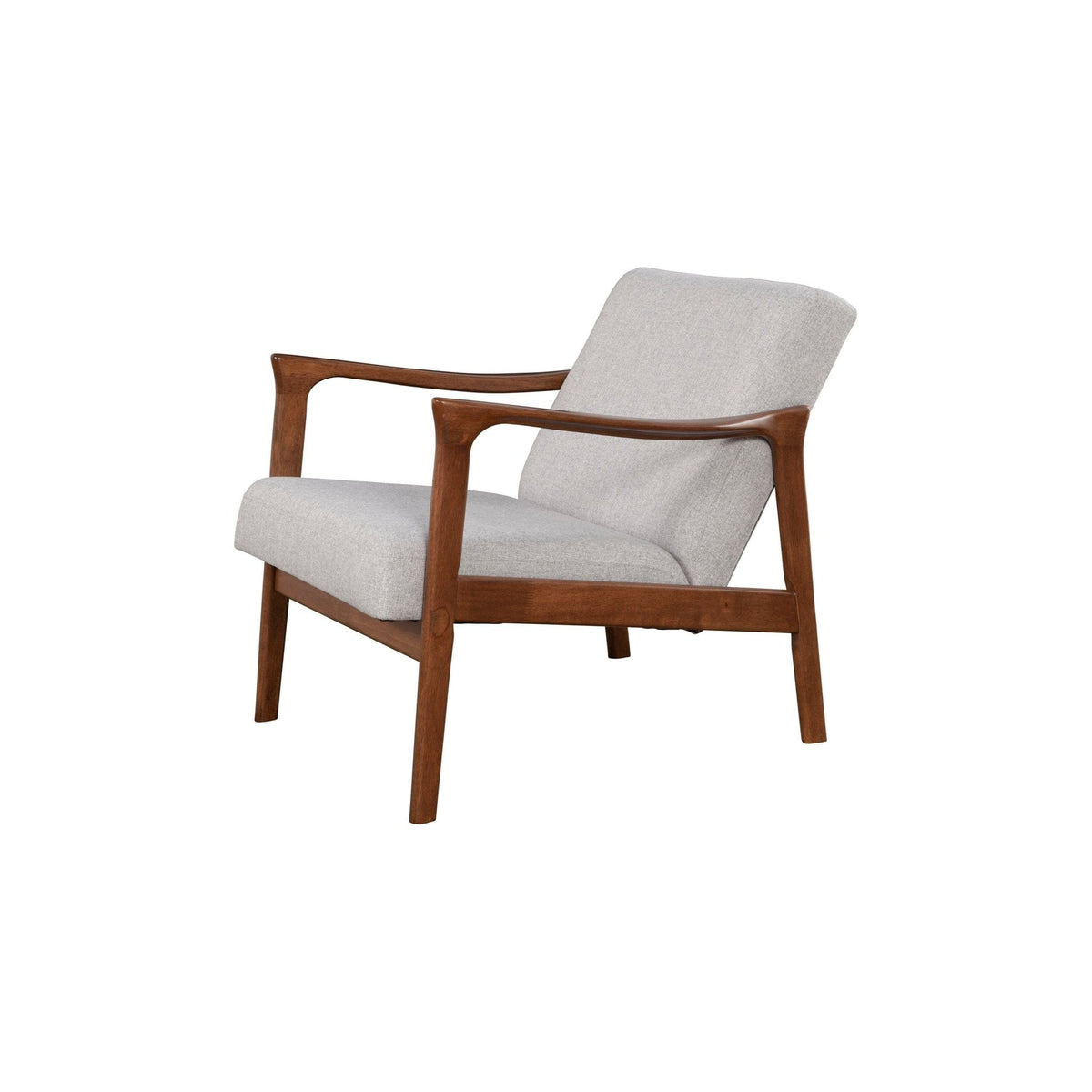 Zephyr Solid Wood Lounge Chair with Light Gray Fabric Seat – view 5