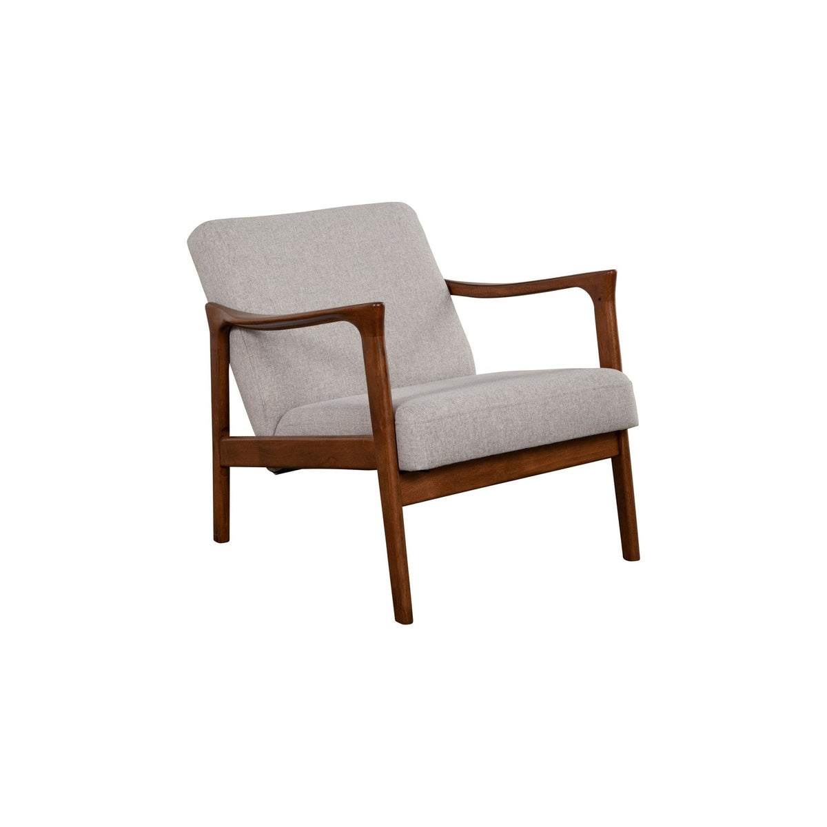 Zephyr Solid Wood Lounge Chair with Light Gray Fabric Seat – view 3