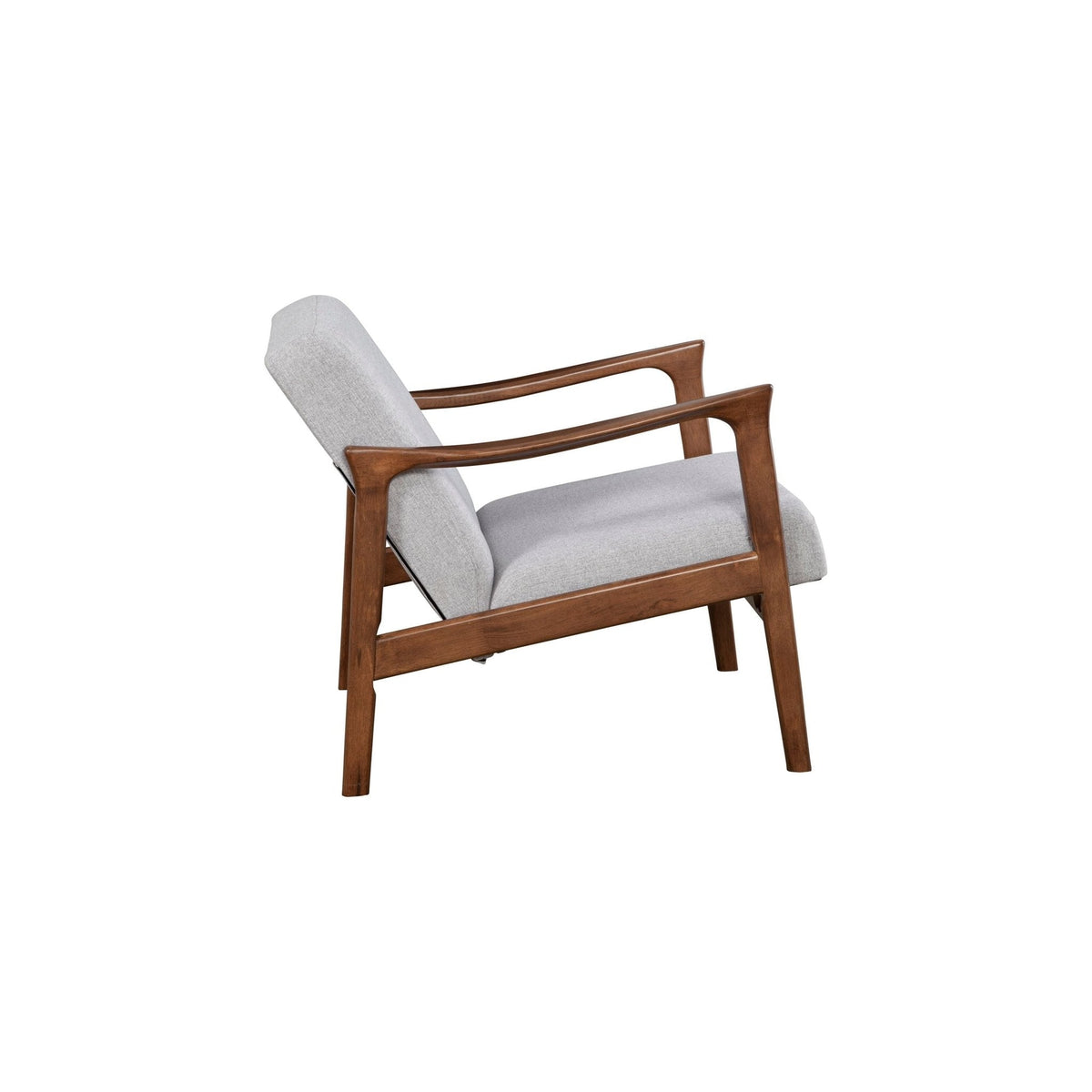 Zephyr Solid Wood Lounge Chair with Light Gray Fabric Seat – view 4