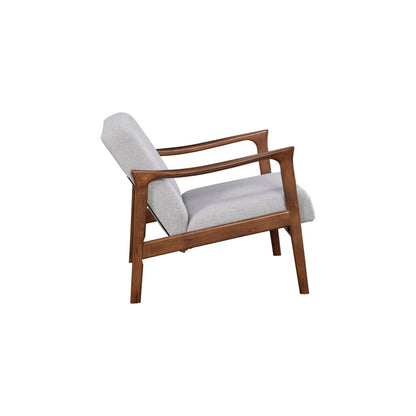 Zephyr Solid Wood Lounge Chair with Light Gray Fabric Seat – view 4