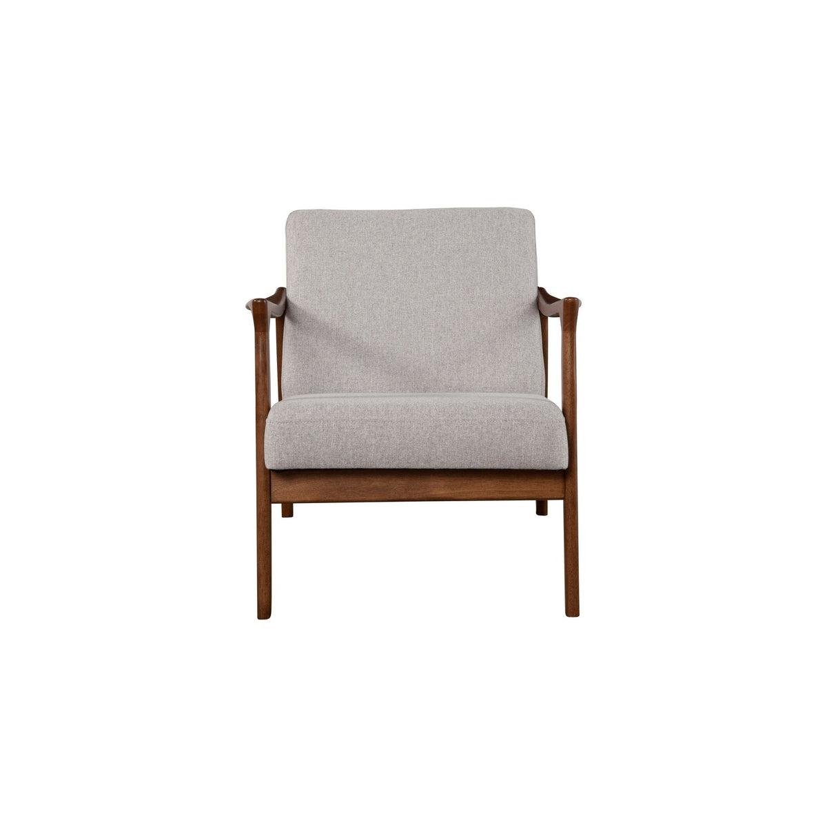 Zephyr Solid Wood Lounge Chair with Light Gray Fabric Seat – view 2