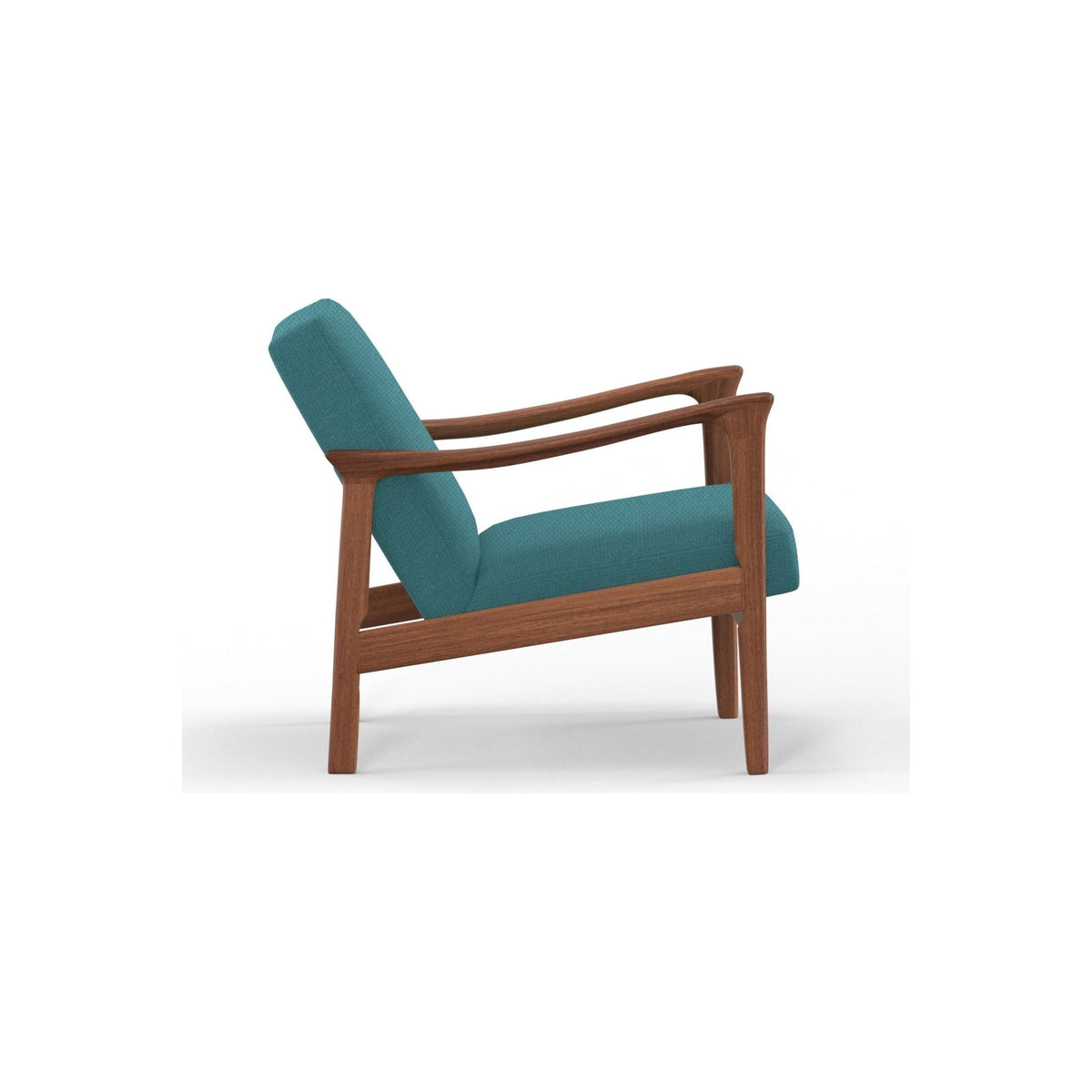 Zephyr Solid Wood Lounge Chair with Turquoise Fabric Seat – view 4
