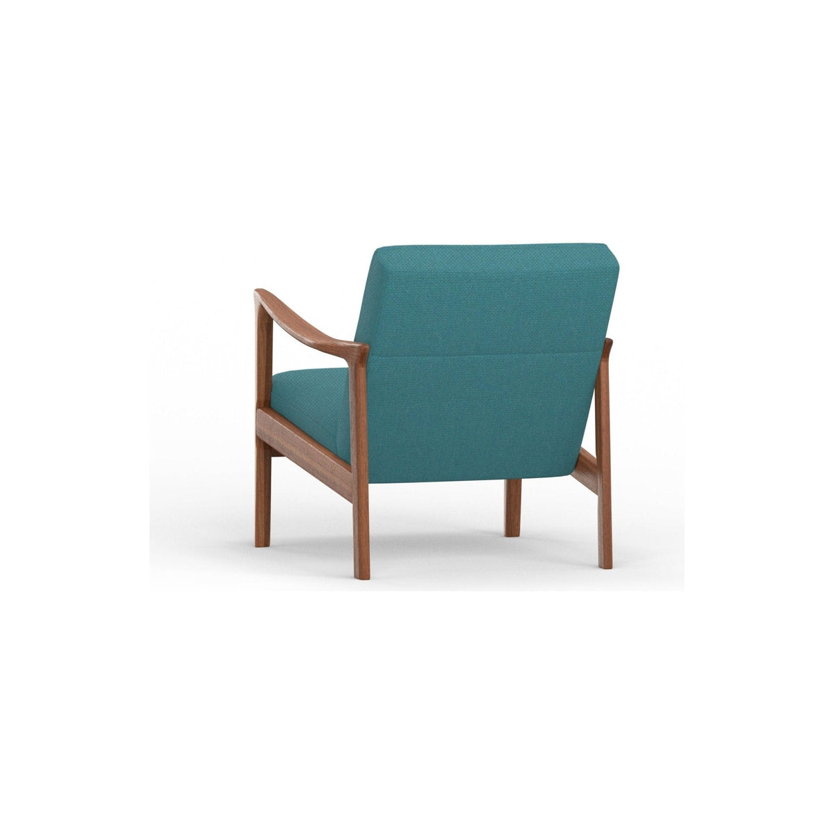 Zephyr Solid Wood Lounge Chair with Turquoise Fabric Seat – view 5