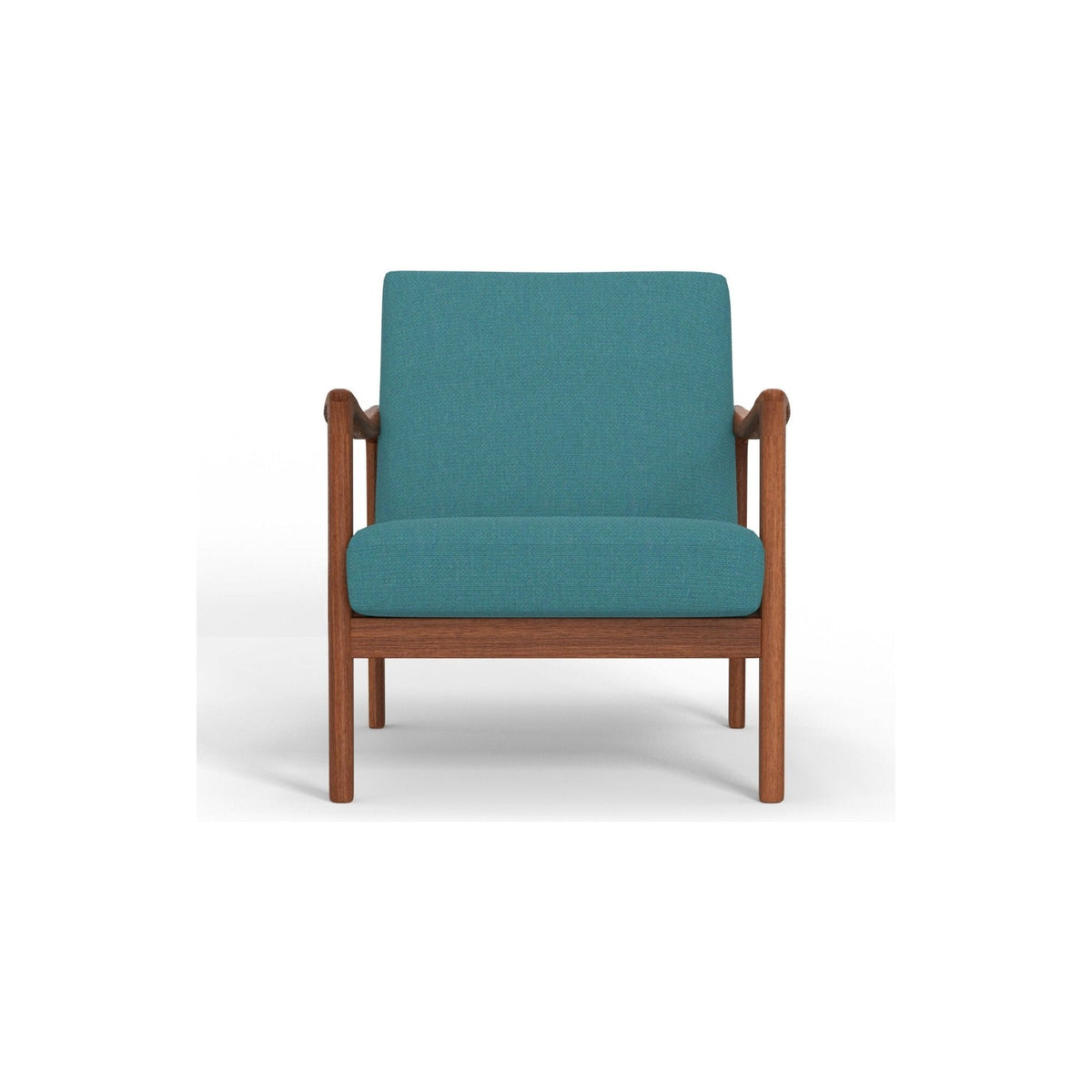 Zephyr Solid Wood Lounge Chair with Turquoise Fabric Seat – view 3