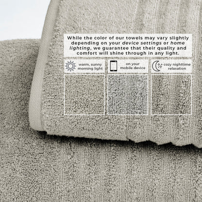 Karina Collection Luxury Combed Cotton Ribbed Bath Towel Set – view 178