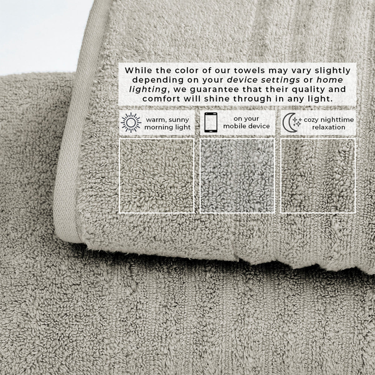 Karina Collection Luxury Combed Cotton Ribbed Bath Towel Set – view 186