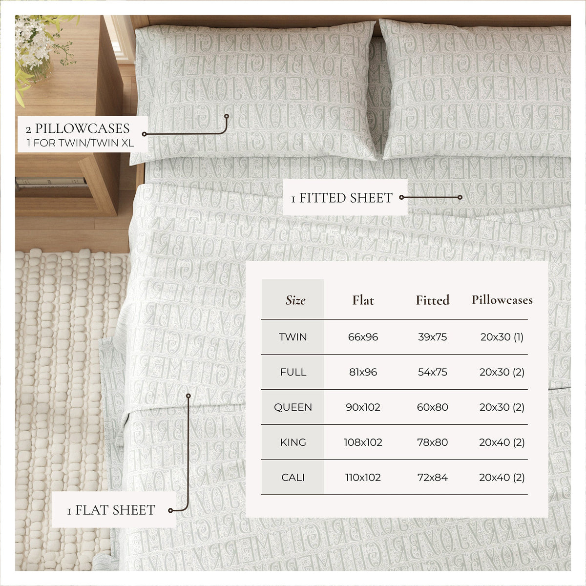 Turkish Cotton Flannel Sheet Set – Belle Collection – view 76