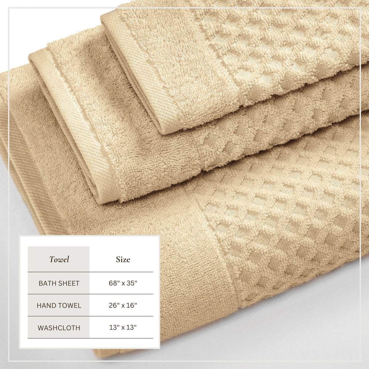 Cotton Diamond Waffle Weave Bath Towel Set – Grayson Collection – view 213