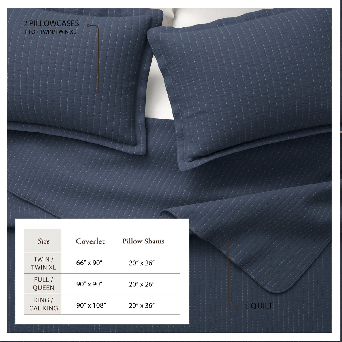 Solid Channel Stitch Quilt Set – Alicia Collection – view 33