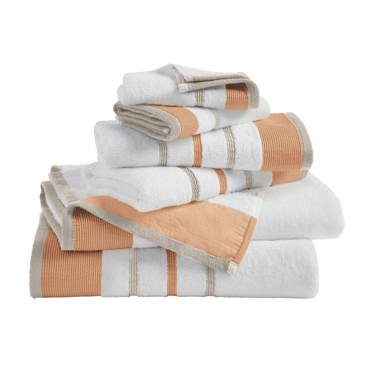 Decorative Cotton Stripe Bath Towel Set – Noelle Collection – view 49