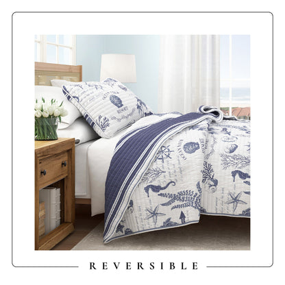 Seacoast Memories Printed Cotton Quilt Set – Calypso Collection – view 5