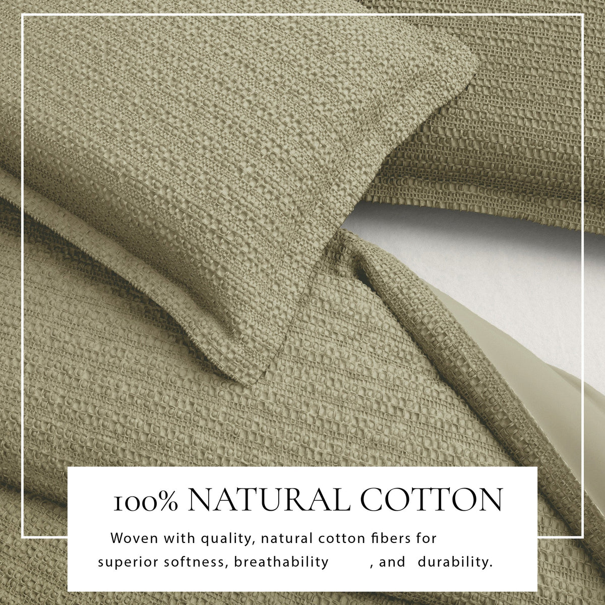 Cotton Honeycomb Waffle Weave Duvet Cover Set – Mattea Collection – view 32