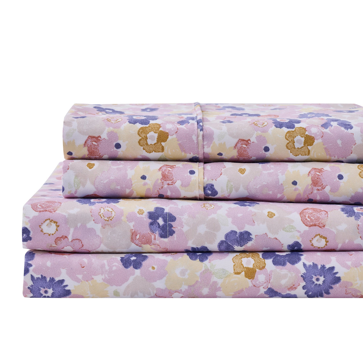 Watercolor Floral Microfiber Sheet Set – Delia Collection – view 59