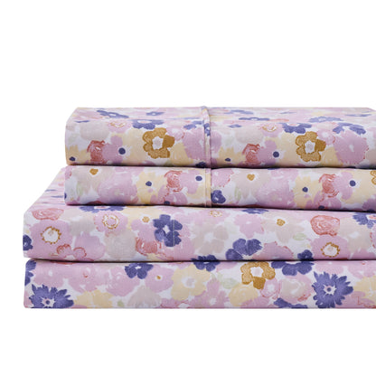 Watercolor Floral Microfiber Sheet Set – Delia Collection – view 59