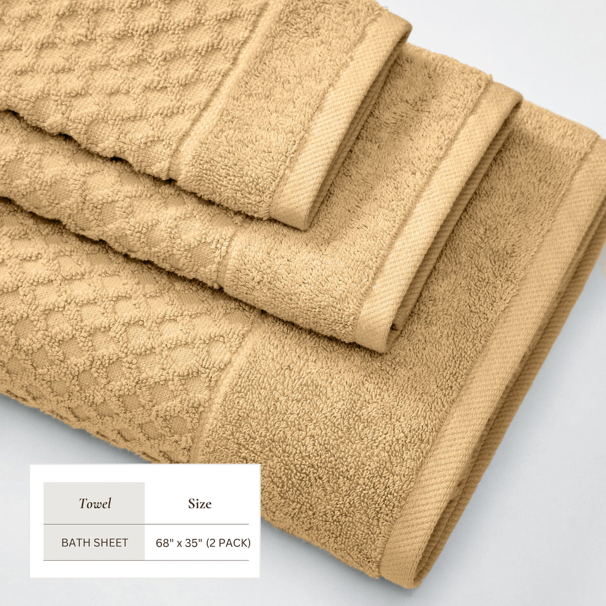 Cotton Diamond Waffle Weave Bath Towel Set – Grayson Collection – view 37