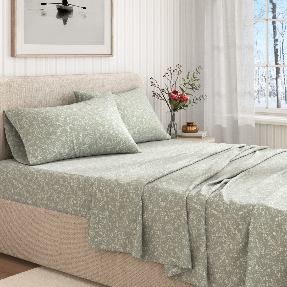 Turkish Cotton Flannel Sheet Set – Winter Floral Collection – view 35