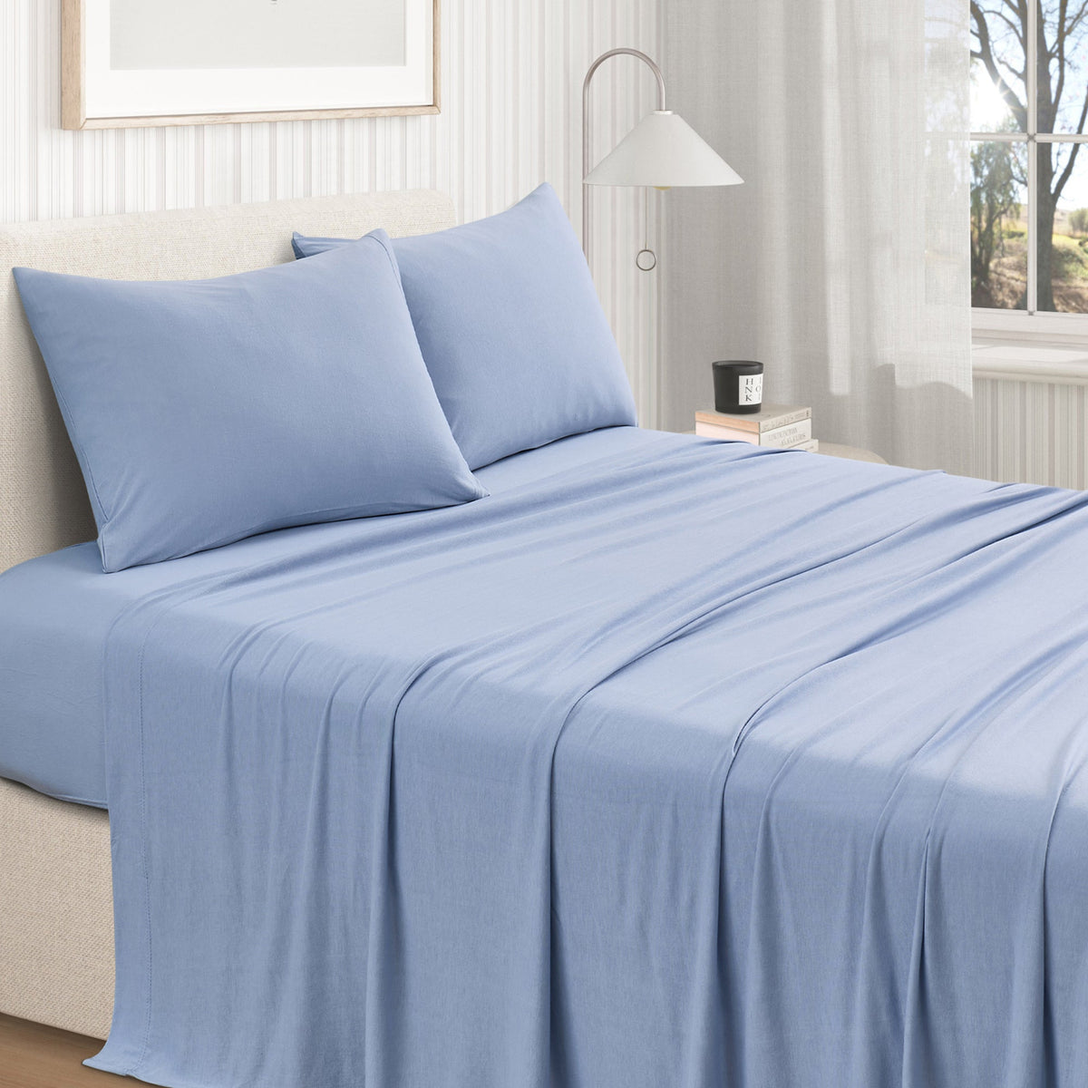 Viscose from Bamboo and Cotton Blend Jersey Knit Sheet Set – view 30