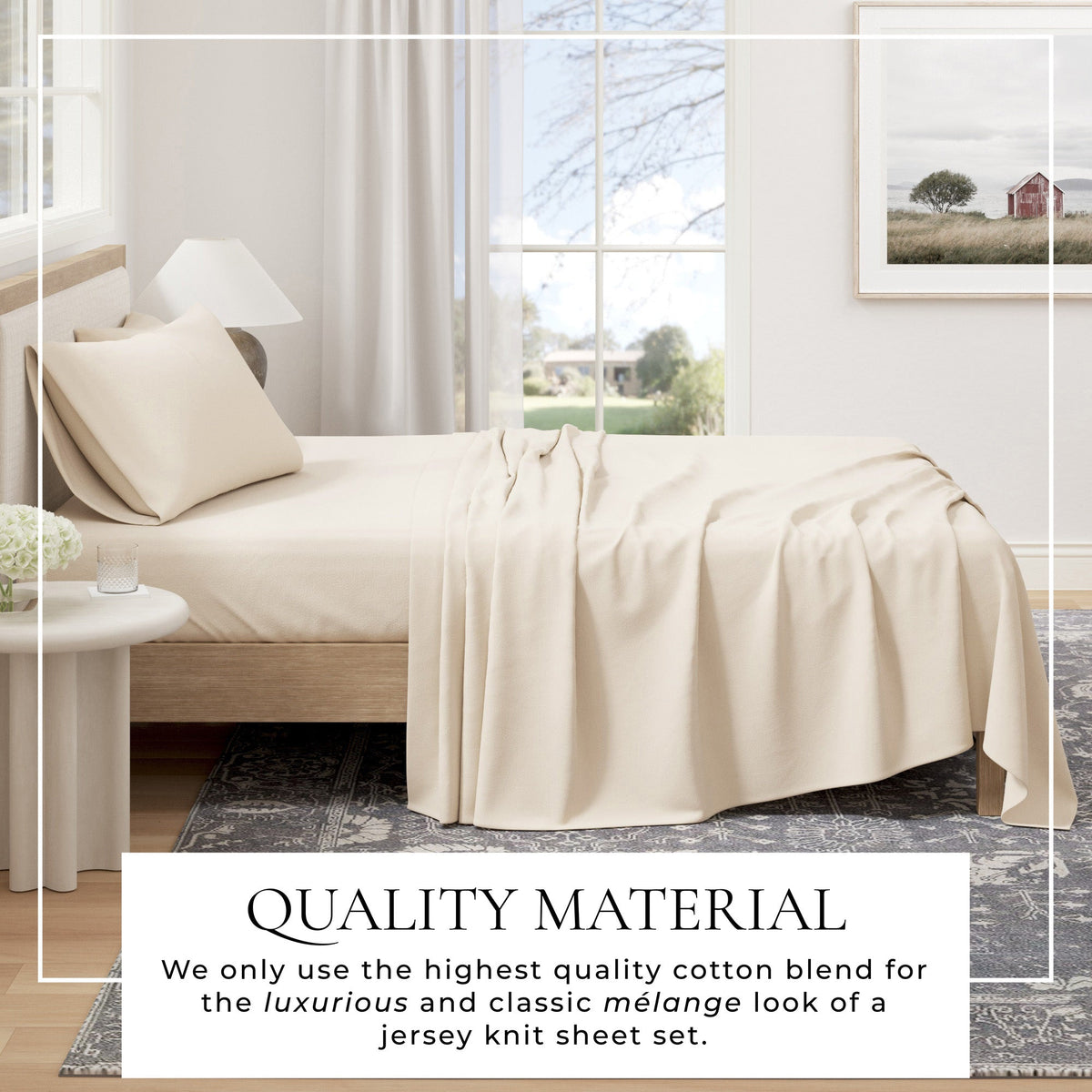 Heathered Jersey Knit Sheet Set – Carmen Collection – view 9