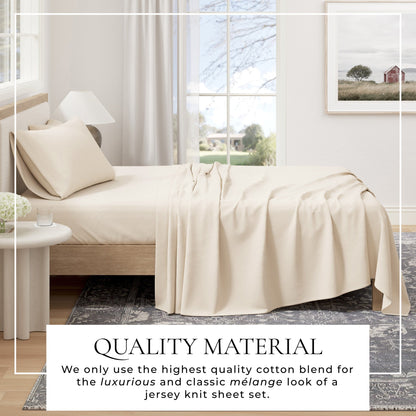 Heathered Jersey Knit Sheet Set – Carmen Collection – view 9