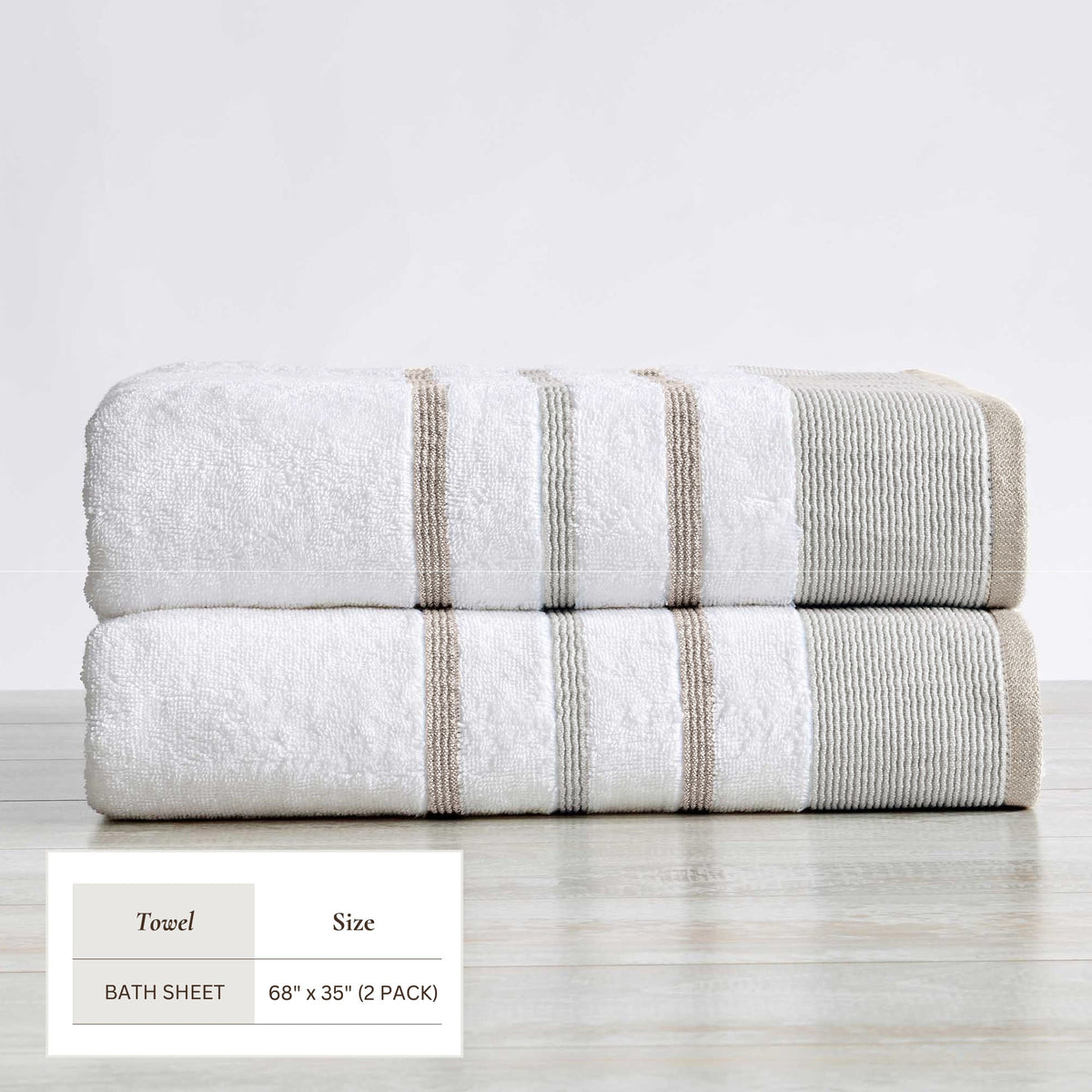Decorative Cotton Stripe Bath Towel Set – Noelle Collection – view 24
