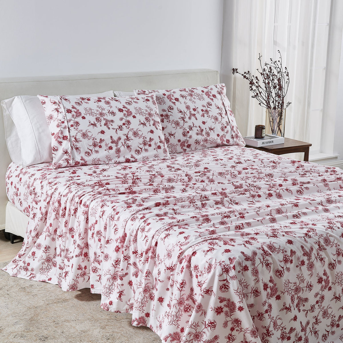Watercolor Floral Microfiber Sheet Set – Delia Collection – view 35