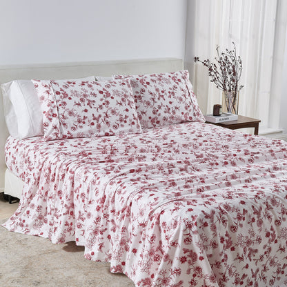 Watercolor Floral Microfiber Sheet Set – Delia Collection – view 35