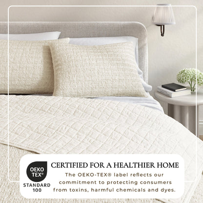 Garment-Washed Cotton Waffle Weave Quilt Set – Genevieve Collection – view 8