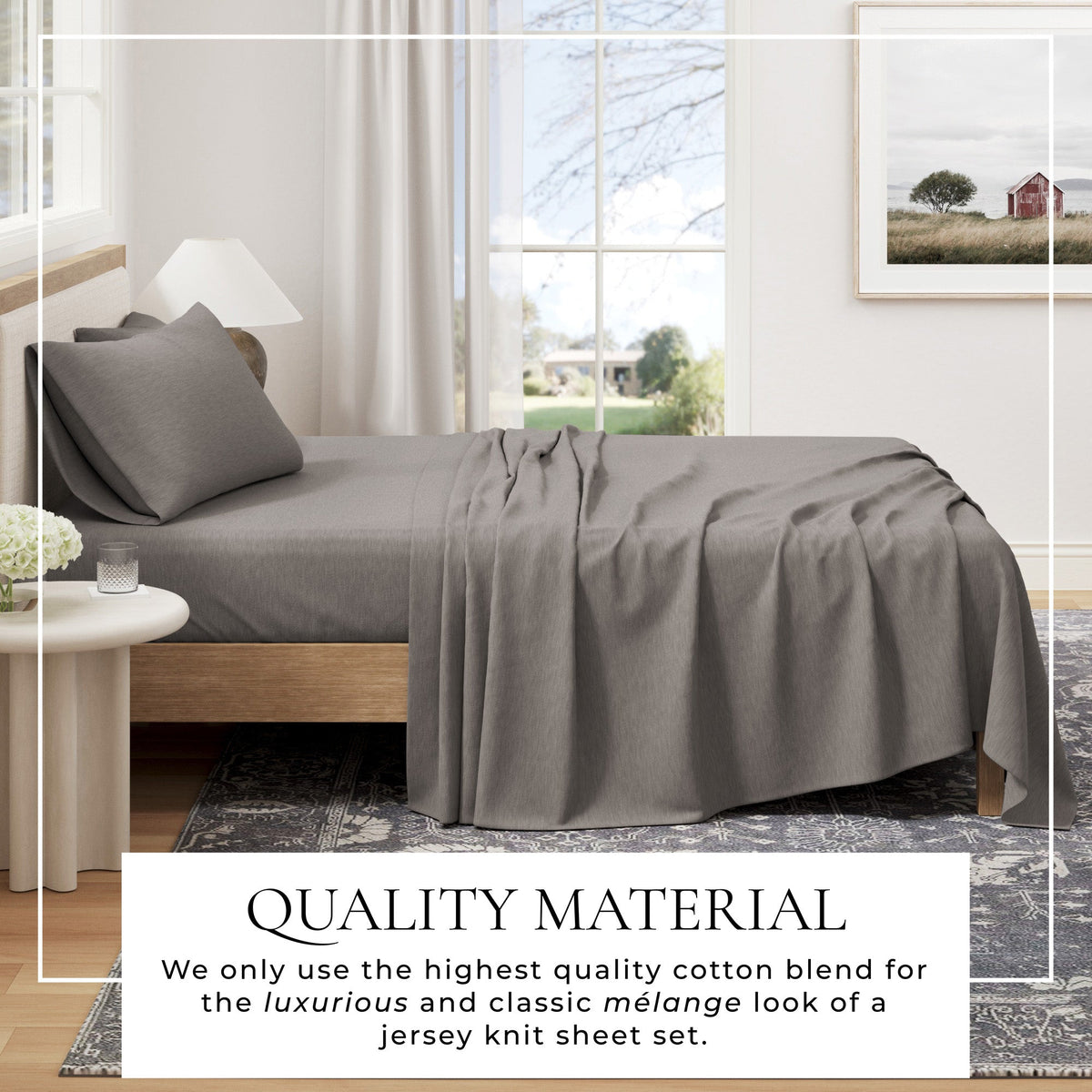 Heathered Jersey Knit Sheet Set – Carmen Collection – view 30